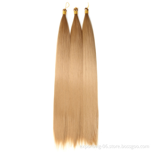 Synthetic Silky bone Straight braiding Hair Bulk Crochet onbre Braid Hair Extensions Pony Silky spiral Braiding Hair Attachments
